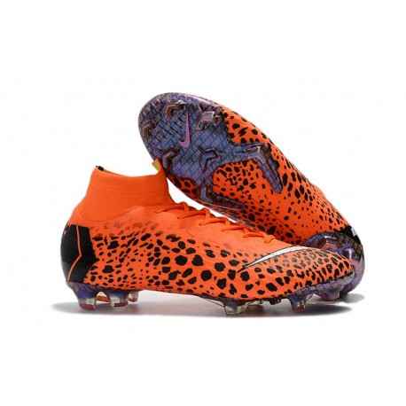 Bota Ronaldo Nike Mercurial Superfly VI Elite FG Naranja Negro