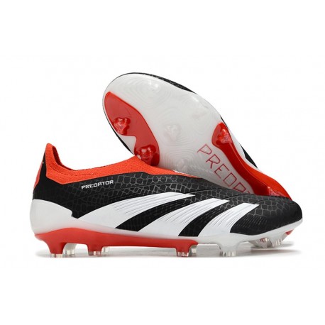 adidas Predator Elite Laceless Cesped Natural Seco Negro Blanco Rojo