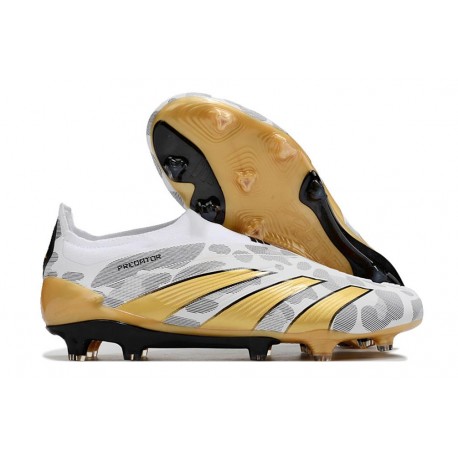 adidas Predator Elite Laceless Cesped Natural Seco Blanco Oro Gris