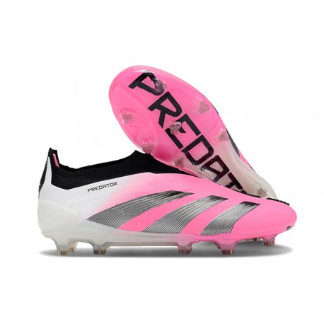 adidas Predator Elite Laceless Cesped Natural Seco Rosa Blanco Negro