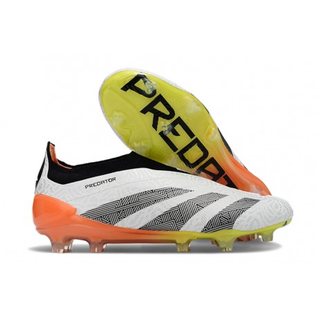 adidas Predator Elite Laceless Cesped Natural Seco Blanco Negro Arancione