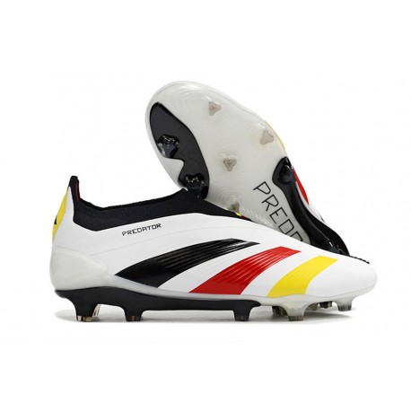 adidas Predator Elite Laceless Cesped Natural Seco Blanco Negro Rojo Amarillo