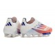 Zapatillas de Futbol adidas F50 + LL FG Ftwr Blanco Rojo Azul Lúcido