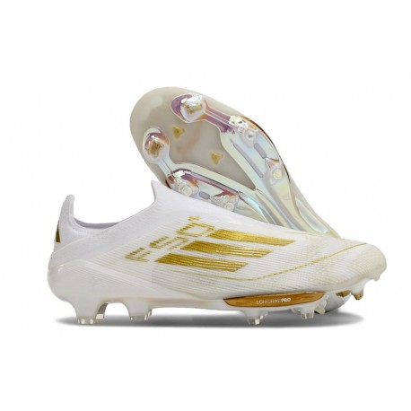 Zapatillas de Futbol adidas F50 + LL FG Ftwr Blanco Dorado Met