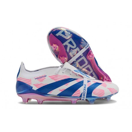 Bota adidas Predator Elite Tongue FG Ftwr Blanco Solar Azul Solar Rosa