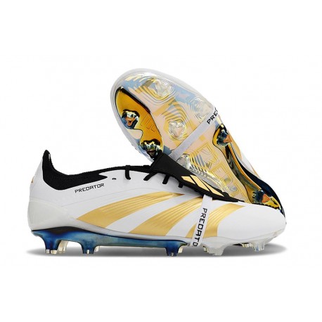 Bota adidas Predator Elite Tongue FG Ftwr Blanco Dorado Met