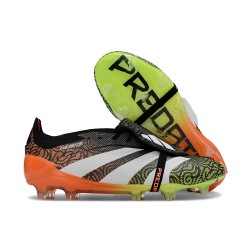 Bota adidas Predator Elite Tongue FG Negro Blanco Naranja Verde