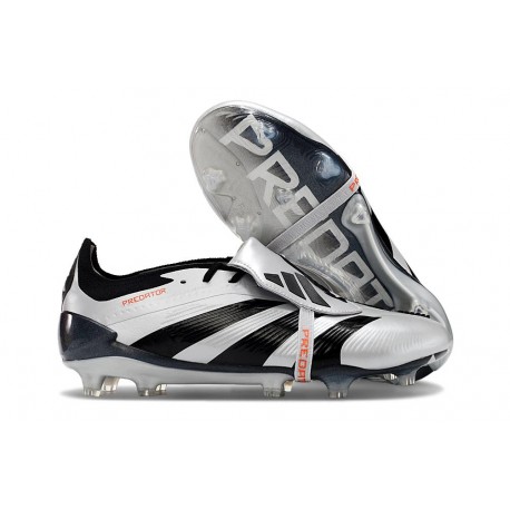 Bota adidas Predator Elite Tongue FG Plata Negro