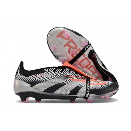 Bota adidas Predator Elite Tongue FG Negro Plata Rojo