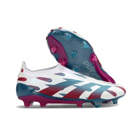 adidas Predator Elite Laceless Cesped Natural Seco Blanco Azul Rojo