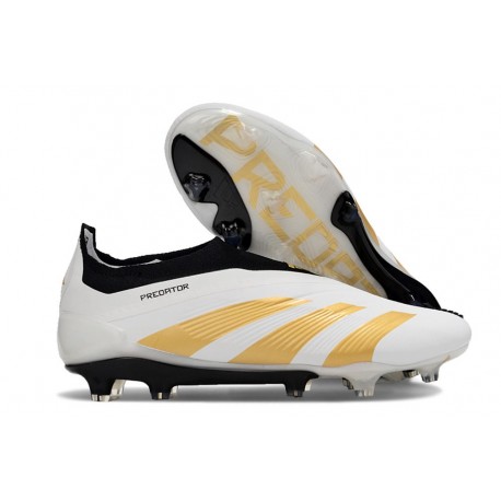 adidas Predator Elite Laceless Cesped Natural Seco Ftwr Blanco Dorado Met