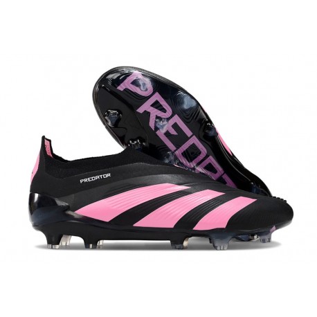 adidas Predator Elite Laceless Cesped Natural Seco Negro Rosa