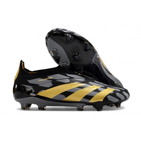 adidas Predator Elite Laceless Cesped Natural Seco Negro Dorado