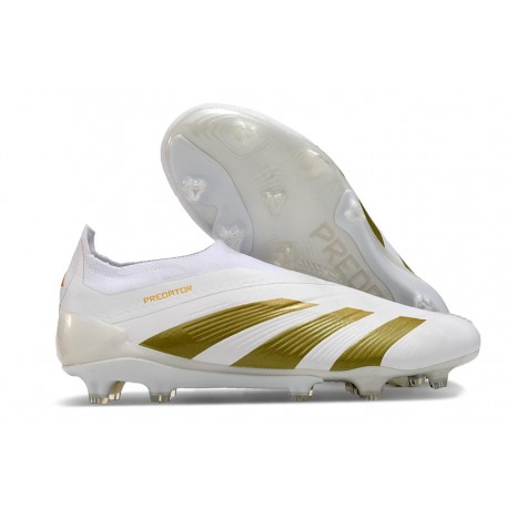 adidas Predator Elite Laceless Cesped Natural Seco Ftwr Blanco Dorado Met