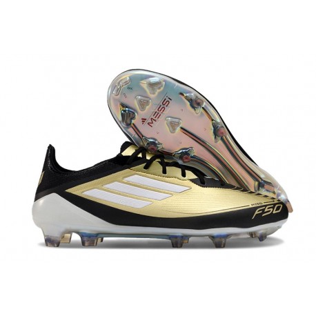 Zapatos adidas F50 Elite FG Dorado Met Negro Blanco