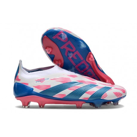 adidas Predator Elite Laceless Cesped Natural Seco Ftwr Blanco Solar Azul Solar Rosa