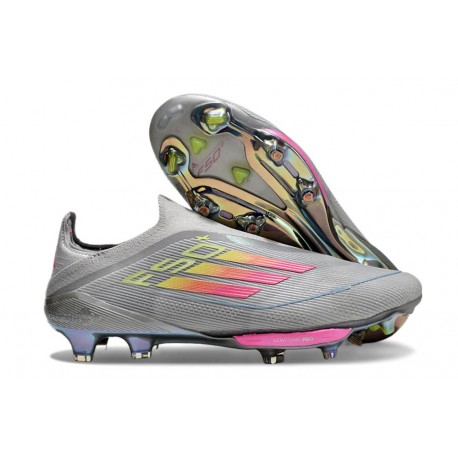 Zapatillas de Futbol adidas F50 + LL FG Gris Rosa Amarillo