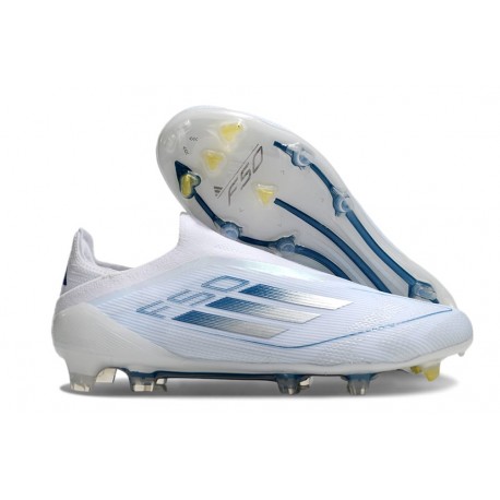 adidas F50 Elite Sin Cordones FG Blanco Azul