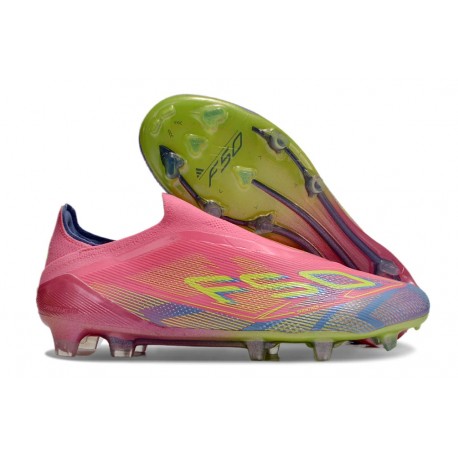 adidas F50 Elite Sin Cordones FG Rosa Amarillo Violeta