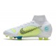 Nike Mercurial Superfly 8 Elite FG Blanco Azul Amarillo