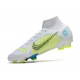 Nike Mercurial Superfly 8 Elite FG Blanco Azul Amarillo